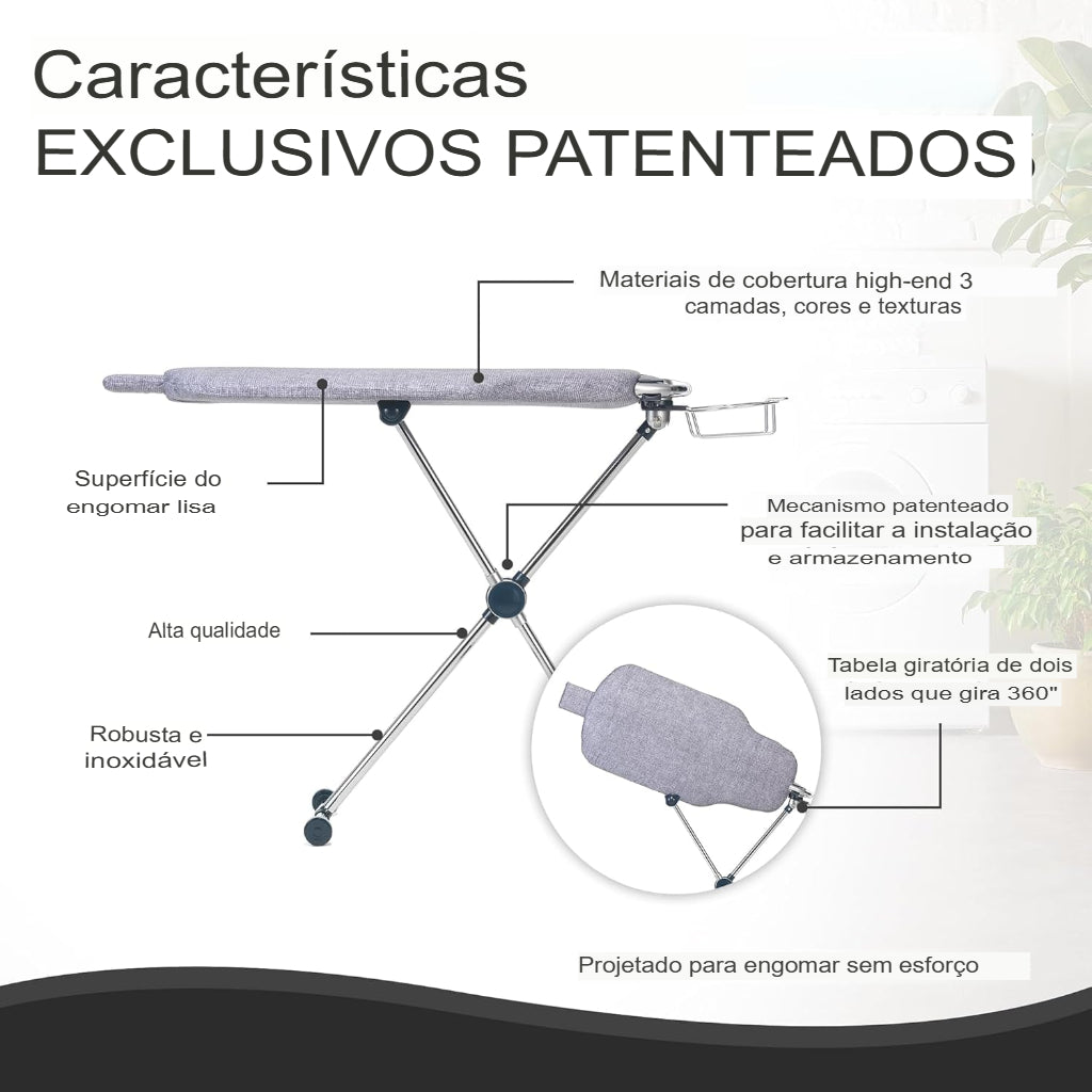 IronFlex 360™ – Tábua de Passar Profissional Giratória