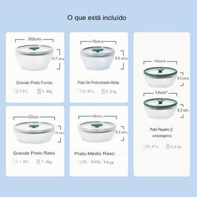 Kit 7 Peças Panela para Micro-ondas MicroChef™ Hermética e Multifuncional