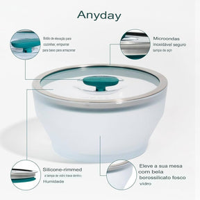Kit 7 Peças Panela para Micro-ondas MicroChef™ Hermética e Multifuncional