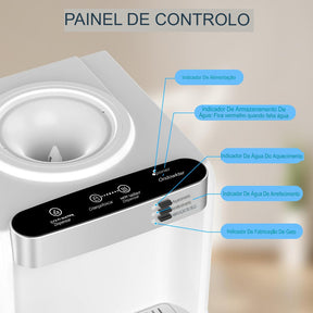 Dispenser com Máquina de Gelo AquaIce Pro™ 3 em 1 – Água Quente, Fria e Gelo Automático para Casa e Escritório