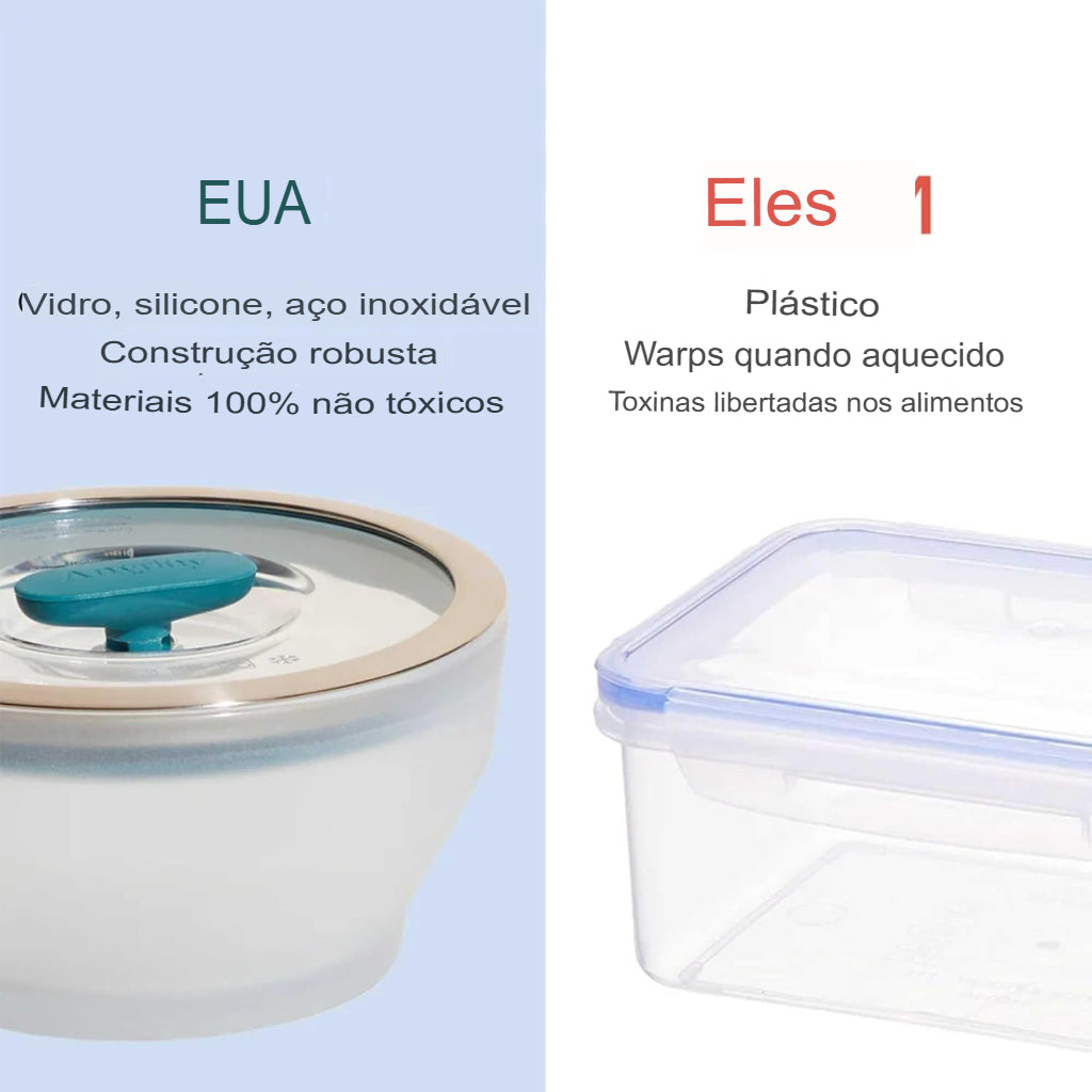 Kit 7 Peças Panela para Micro-ondas MicroChef™ Hermética e Multifuncional