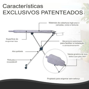 IronFlex 360™ – Tábua de Passar Profissional Giratória