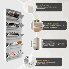 Closet Secreto Élysée™ Espelho Inteligente com Sapateira Oculta MDF