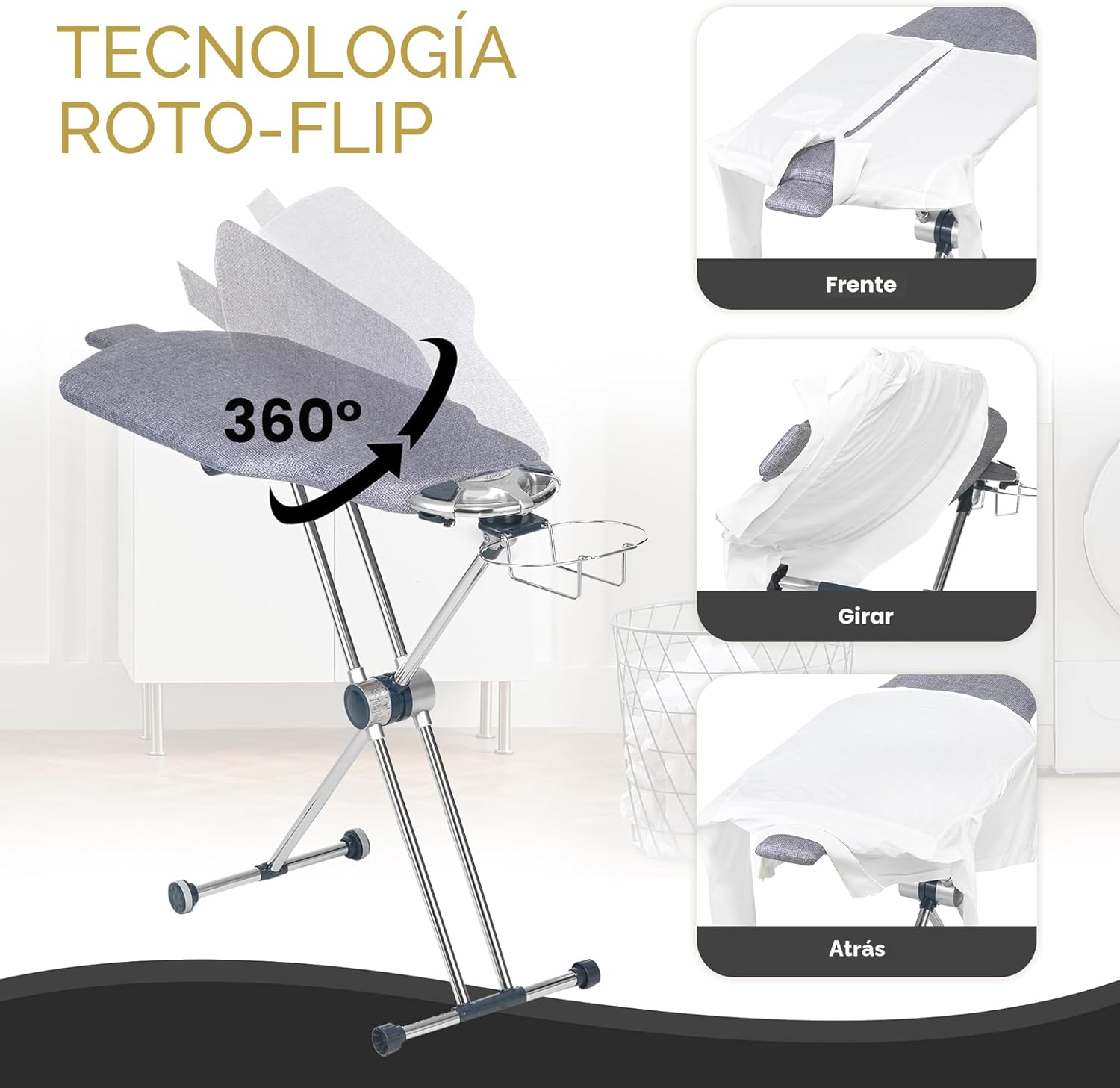 IronFlex 360™ – Tábua de Passar Profissional Giratória