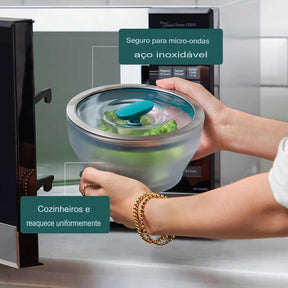 Kit 7 Peças Panela para Micro-ondas MicroChef™ Hermética e Multifuncional
