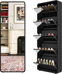 Closet Secreto Élysée™ Espelho Inteligente com Sapateira Oculta MDF