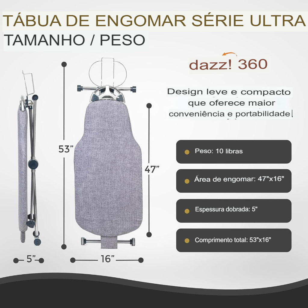IronFlex 360™ – Tábua de Passar Profissional Giratória