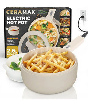 Panela Elétrica Multifuncional 2.5L Antiaderente ChefPot Pro para Cozinhar, Fritar e Cozinhar no Vapor