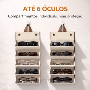 Estojo Porta Óculos Dobrável para Viagem Marrom