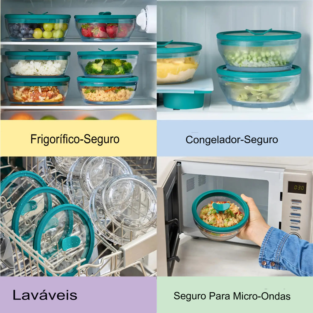 Kit 7 Peças Panela para Micro-ondas MicroChef™ Hermética e Multifuncional