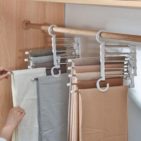Cabide MultiMax™ - Organizador de Roupas 5 em 1
