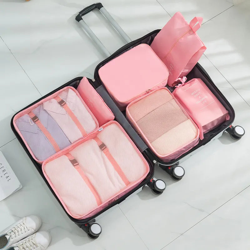 Kit Organizador De Malas Para Viagem Com 7 Peças