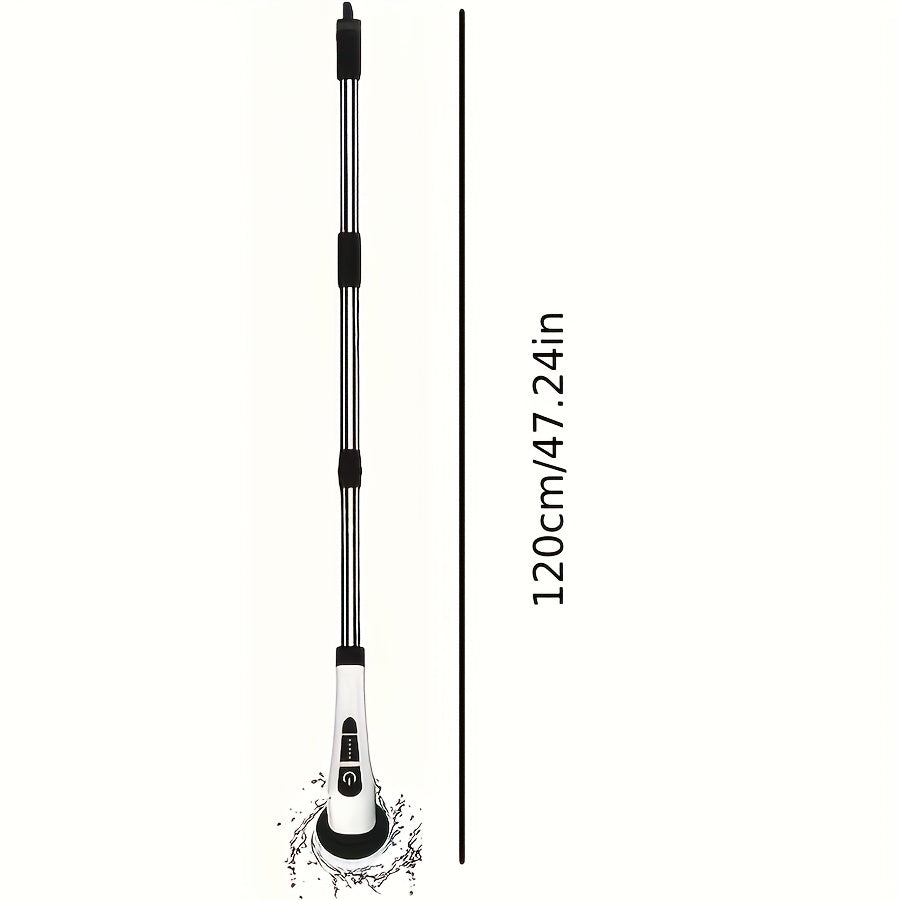 Limpador elétrico. Equipada com várias cabeças de escova intercambiáveis (macia/dura), cabo de alimentação retrátil e removível, alimentada por USB, adequada para limpeza de banheiros, pisos, azulejos, boxes de chuveiro, janelas, cozinhas, etc. Uma esco